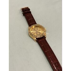 Milagro 40MM Men's Chronograph-Style Wristwatch; Faux Leather Band. Never Worn.